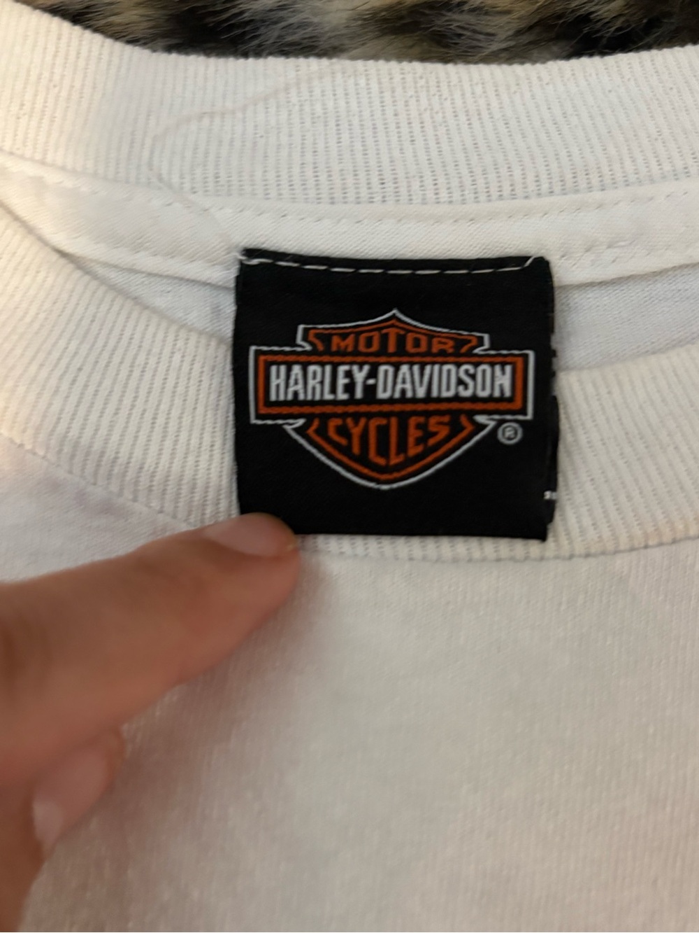 Harley-Davidson Black Label Tee with Orange Logo on White - Picture 3 of 3